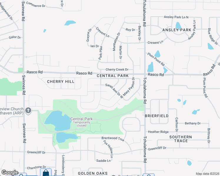 map of restaurants, bars, coffee shops, grocery stores, and more near 1711 Sarah Ann Drive West in Southaven