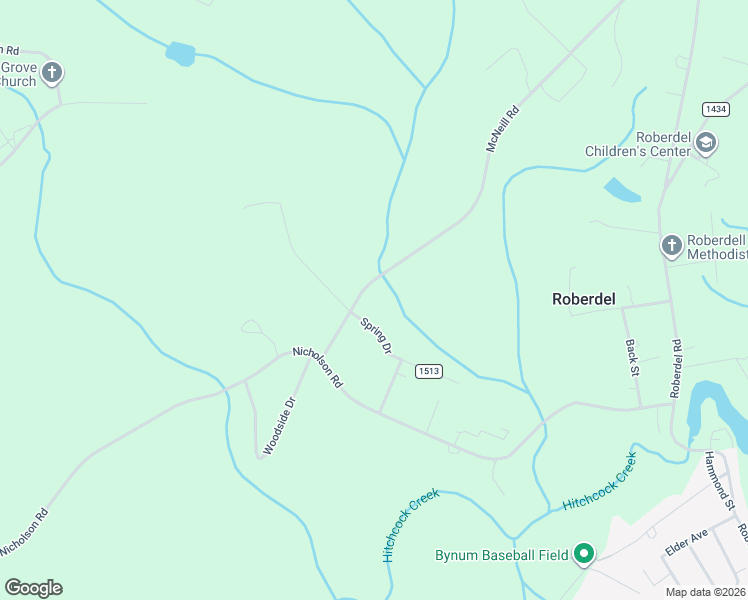 map of restaurants, bars, coffee shops, grocery stores, and more near 116 McNeill Road in Rockingham
