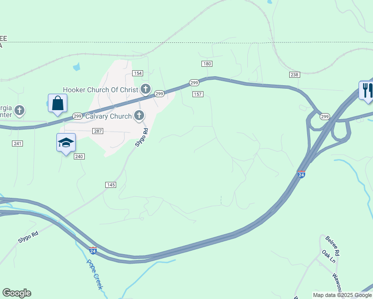 map of restaurants, bars, coffee shops, grocery stores, and more near 131 Green Road in Wildwood
