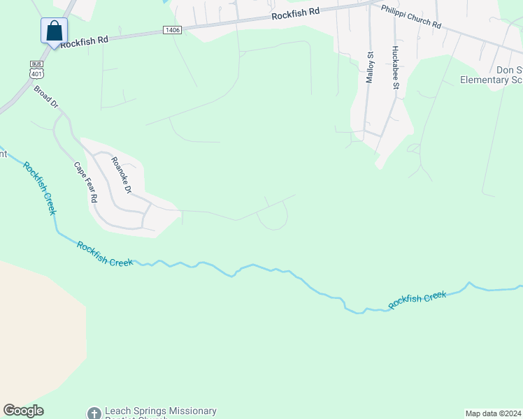 map of restaurants, bars, coffee shops, grocery stores, and more near 834 Roanoke Drive in Raeford