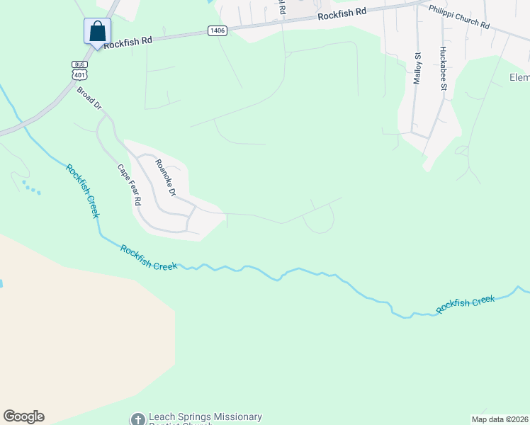 map of restaurants, bars, coffee shops, grocery stores, and more near 365 Roanoke Drive in Raeford