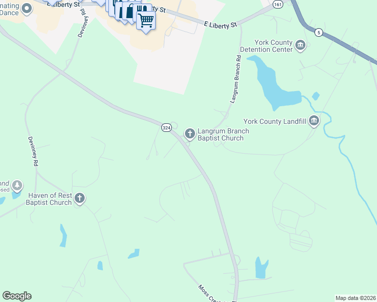 map of restaurants, bars, coffee shops, grocery stores, and more near 1370 McFarland Road in York