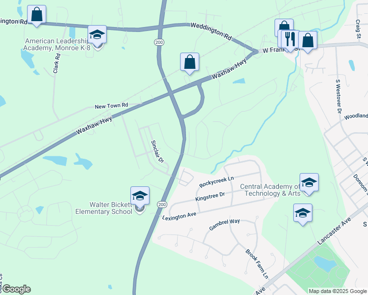 map of restaurants, bars, coffee shops, grocery stores, and more near North Martin Luther King Junior Boulevard in Monroe