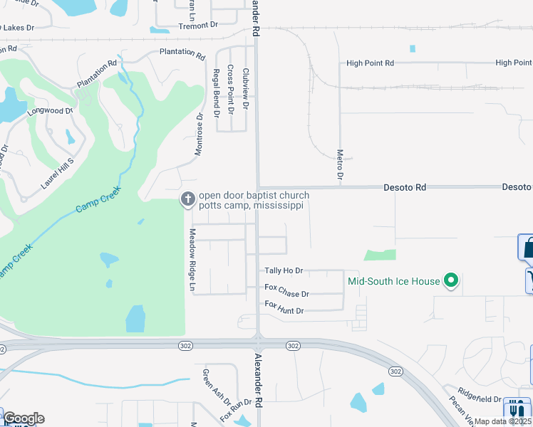 map of restaurants, bars, coffee shops, grocery stores, and more near 7910 Alexander Road in Olive Branch