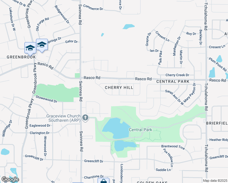 map of restaurants, bars, coffee shops, grocery stores, and more near 7877 Mulberry Boulevard in Southaven