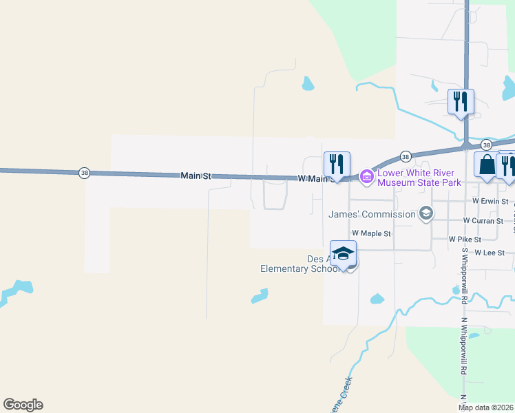 map of restaurants, bars, coffee shops, grocery stores, and more near 203 Minna Lea in Des Arc