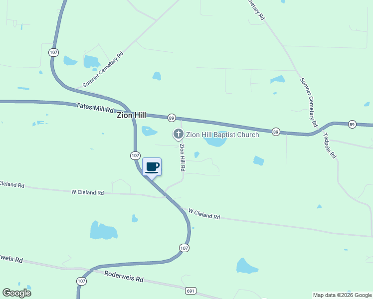 map of restaurants, bars, coffee shops, grocery stores, and more near 11815 Zion Hill Road in Cabot