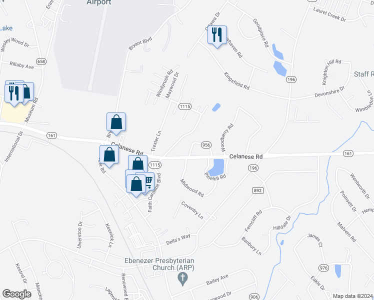 map of restaurants, bars, coffee shops, grocery stores, and more near 560 Scaleybark Road in Rock Hill