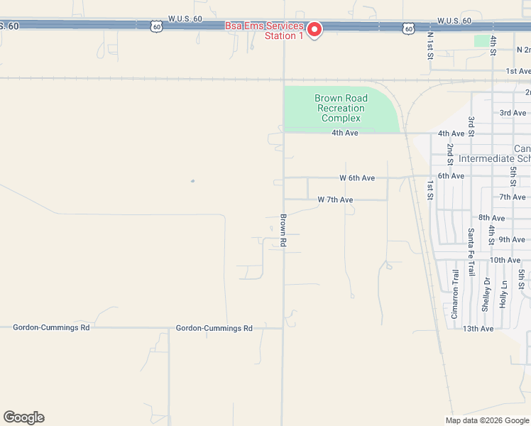 map of restaurants, bars, coffee shops, grocery stores, and more near 23250 Brown Road in Canyon