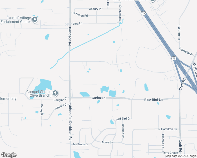 map of restaurants, bars, coffee shops, grocery stores, and more near 7900 Davidson Road in Olive Branch