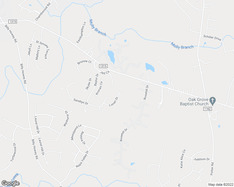 map of restaurants, bars, coffee shops, grocery stores, and more near 1421 Lonan Drive in Waxhaw