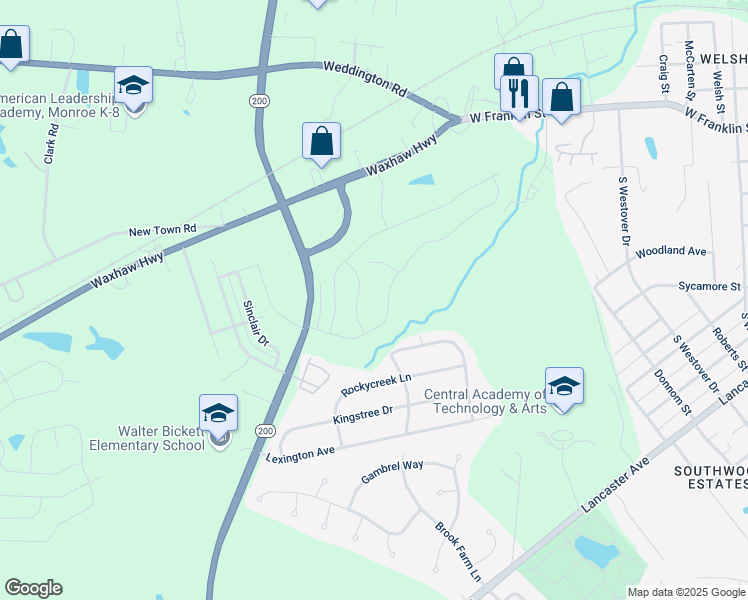map of restaurants, bars, coffee shops, grocery stores, and more near 709 Southridge Drive in Monroe