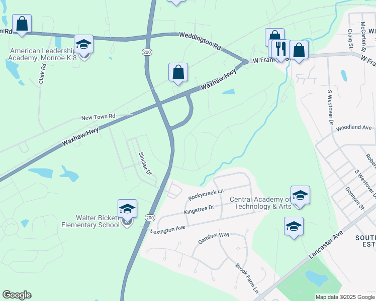 map of restaurants, bars, coffee shops, grocery stores, and more near North Martin Luther King Junior Boulevard in Monroe