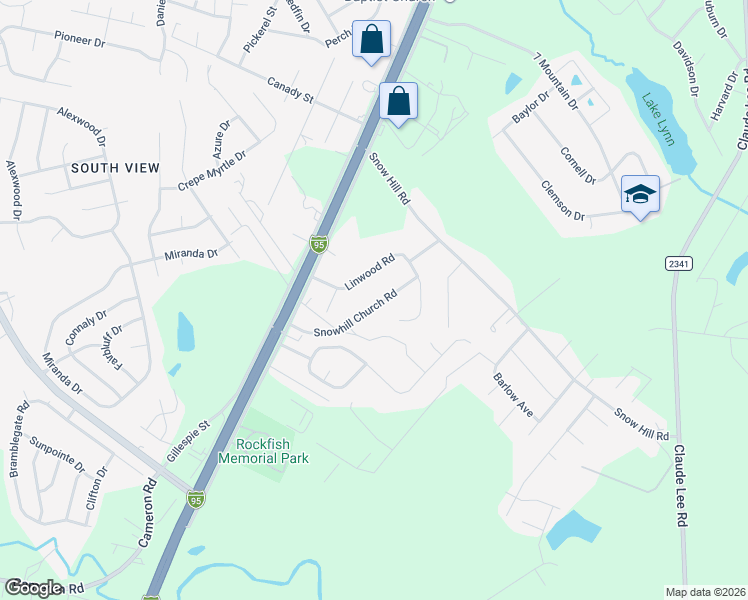 map of restaurants, bars, coffee shops, grocery stores, and more near 136 Linwood Road in Fayetteville