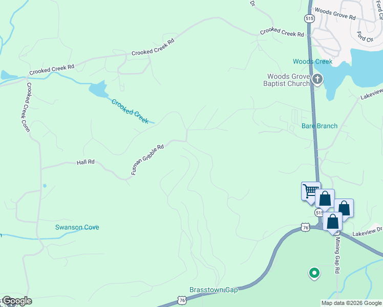 map of restaurants, bars, coffee shops, grocery stores, and more near 28 Daisy Drive in Young Harris