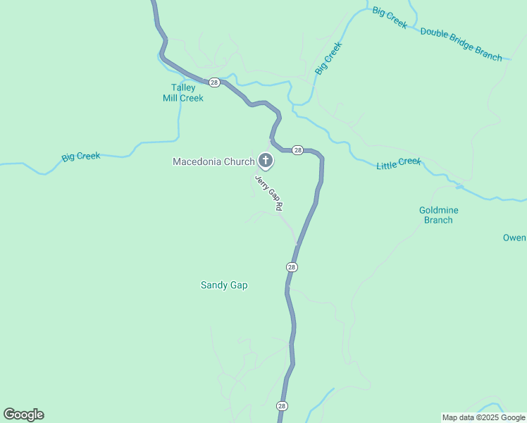 map of restaurants, bars, coffee shops, grocery stores, and more near Montana Lane in Rabun County