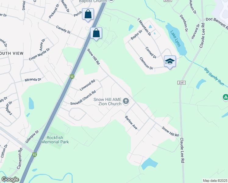 map of restaurants, bars, coffee shops, grocery stores, and more near 3619 Classic Road in Fayetteville