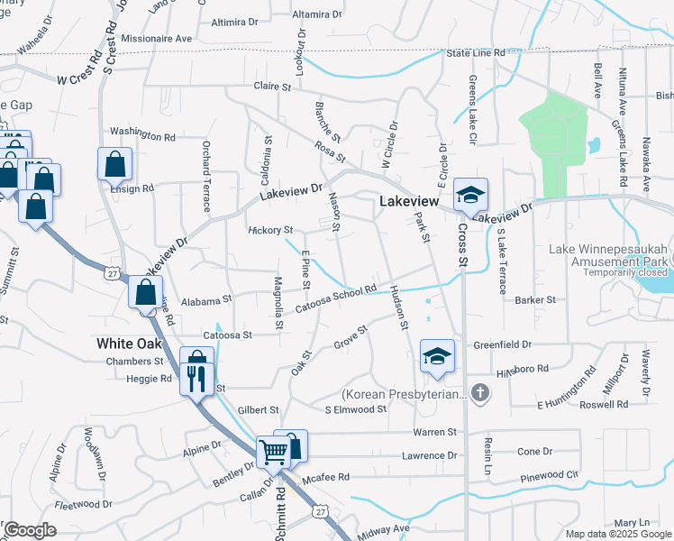 map of restaurants, bars, coffee shops, grocery stores, and more near 87 Nason Street in Rossville