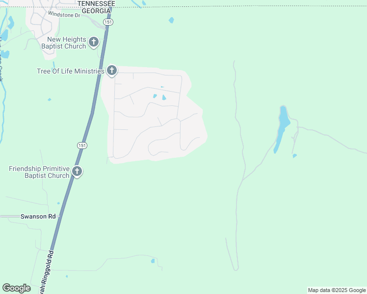 map of restaurants, bars, coffee shops, grocery stores, and more near 129 Mallard Hill in Ringgold