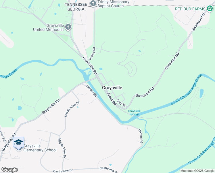 map of restaurants, bars, coffee shops, grocery stores, and more near in Graysville