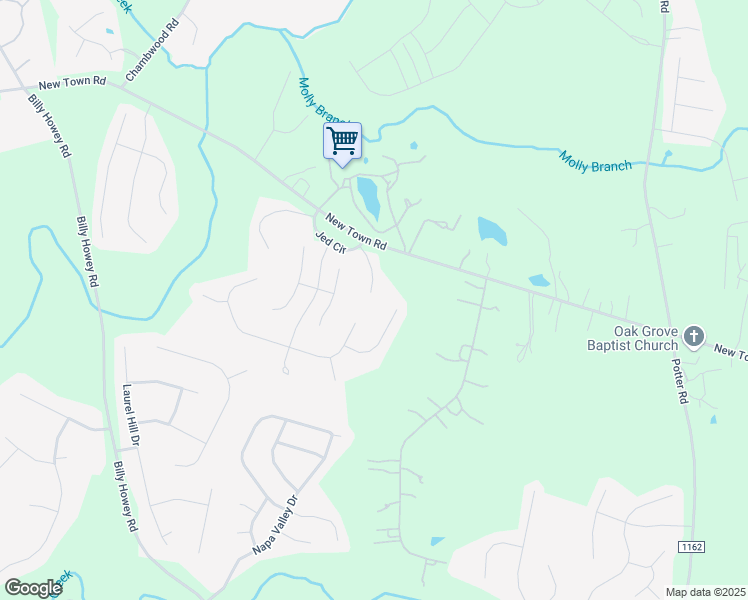 map of restaurants, bars, coffee shops, grocery stores, and more near 1219 Haden Drive in Waxhaw