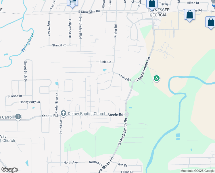 map of restaurants, bars, coffee shops, grocery stores, and more near 17 Horizon Drive in Rossville