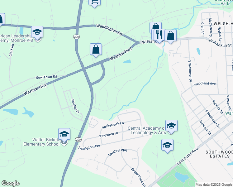 map of restaurants, bars, coffee shops, grocery stores, and more near 709 Southridge Drive in Monroe