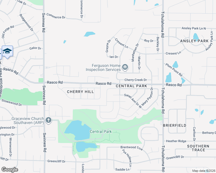 map of restaurants, bars, coffee shops, grocery stores, and more near 1538 Central Trails Drive in Southaven