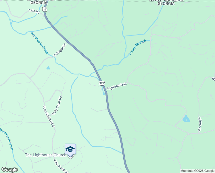 map of restaurants, bars, coffee shops, grocery stores, and more near 48 Highland Trace in Blairsville