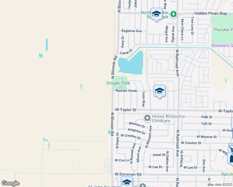 map of restaurants, bars, coffee shops, grocery stores, and more near 1951 North Dejoy Street in Santa Maria
