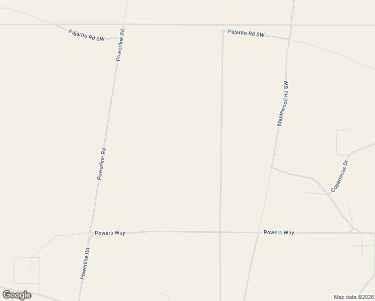 map of restaurants, bars, coffee shops, grocery stores, and more near 8450 Power Way Southwest in Albuquerque