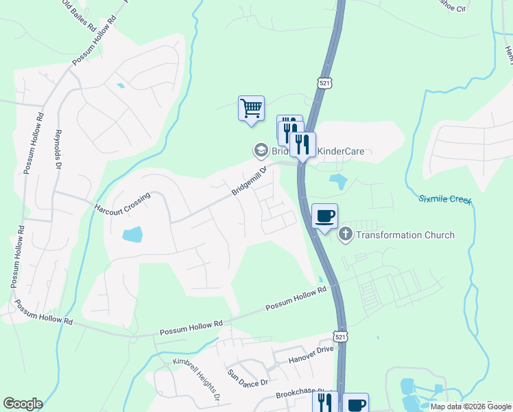 map of restaurants, bars, coffee shops, grocery stores, and more near 4282 Rochard Lane in Indian Land