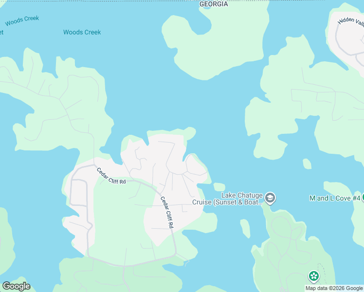 map of restaurants, bars, coffee shops, grocery stores, and more near 1611 Heathers Cove Road in Hiawassee