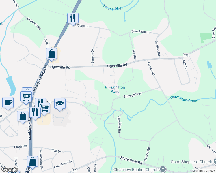 map of restaurants, bars, coffee shops, grocery stores, and more near 409 Trillium Creek Court in Travelers Rest