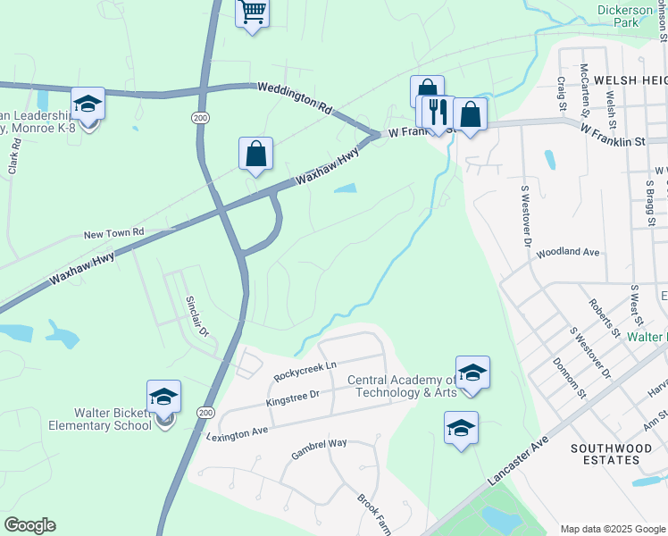 map of restaurants, bars, coffee shops, grocery stores, and more near 811 Southridge Drive in Monroe