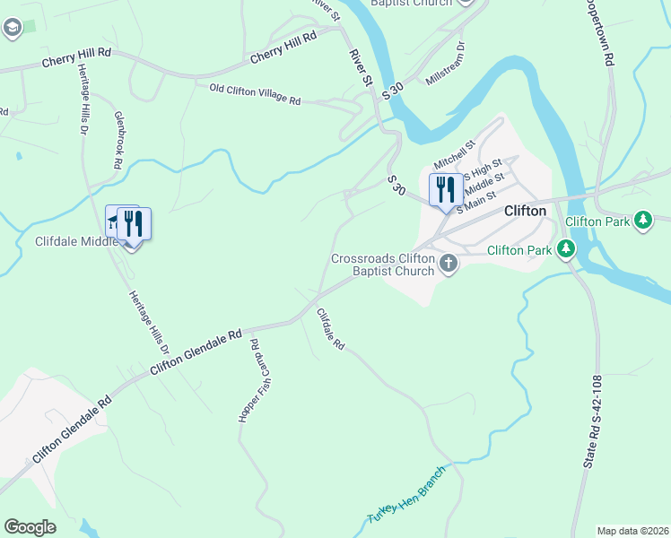 map of restaurants, bars, coffee shops, grocery stores, and more near 138 South Street in Spartanburg