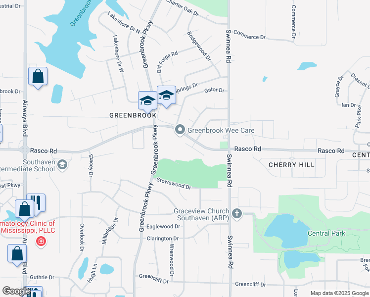 map of restaurants, bars, coffee shops, grocery stores, and more near 771 Barrington Woods Cove in Southaven
