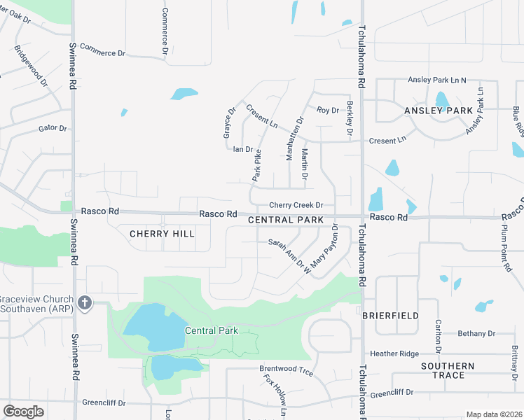 map of restaurants, bars, coffee shops, grocery stores, and more near 1649 Cherry Creek Drive in Southaven