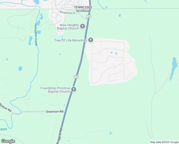 map of restaurants, bars, coffee shops, grocery stores, and more near 372 Cardinal Road in Ringgold