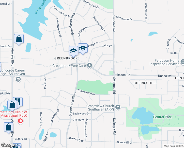 map of restaurants, bars, coffee shops, grocery stores, and more near 771 Barrington Woods Cove in Southaven