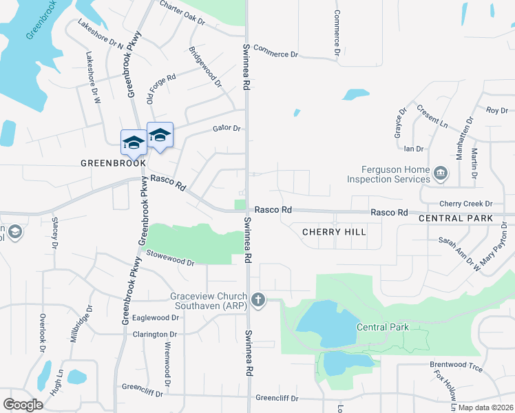 map of restaurants, bars, coffee shops, grocery stores, and more near 1044 Rasco Road in Southaven