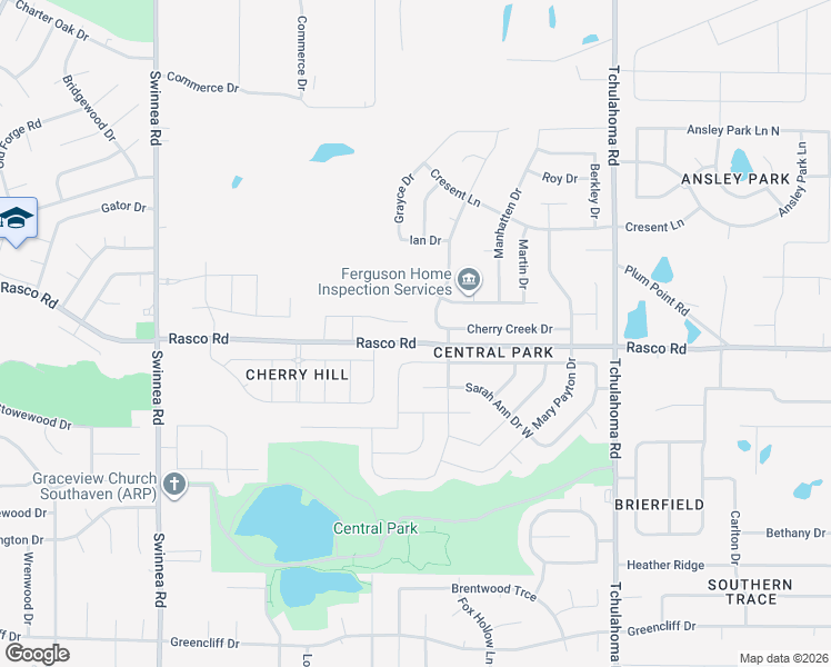 map of restaurants, bars, coffee shops, grocery stores, and more near 1538 Central Trails Drive in Southaven