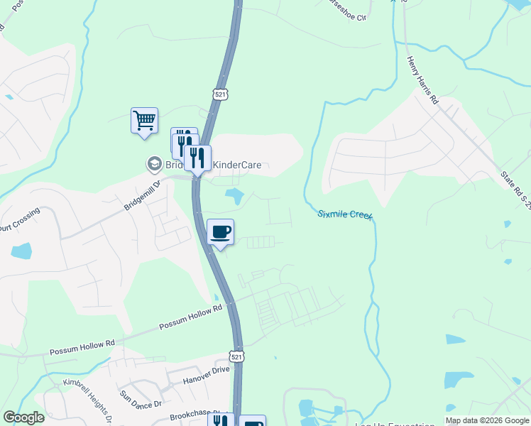 map of restaurants, bars, coffee shops, grocery stores, and more near 8960 Charlotte Highway in Fort Mill