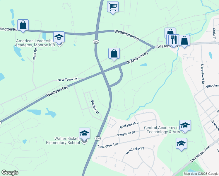 map of restaurants, bars, coffee shops, grocery stores, and more near North Martin Luther King Junior Boulevard in Monroe