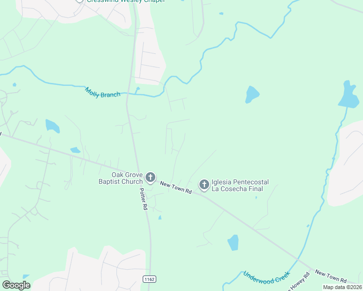 map of restaurants, bars, coffee shops, grocery stores, and more near 4004 New Town Road in Waxhaw