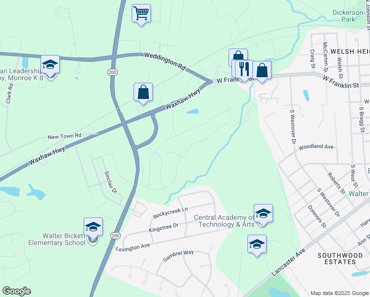 map of restaurants, bars, coffee shops, grocery stores, and more near 811 Southridge Drive in Monroe