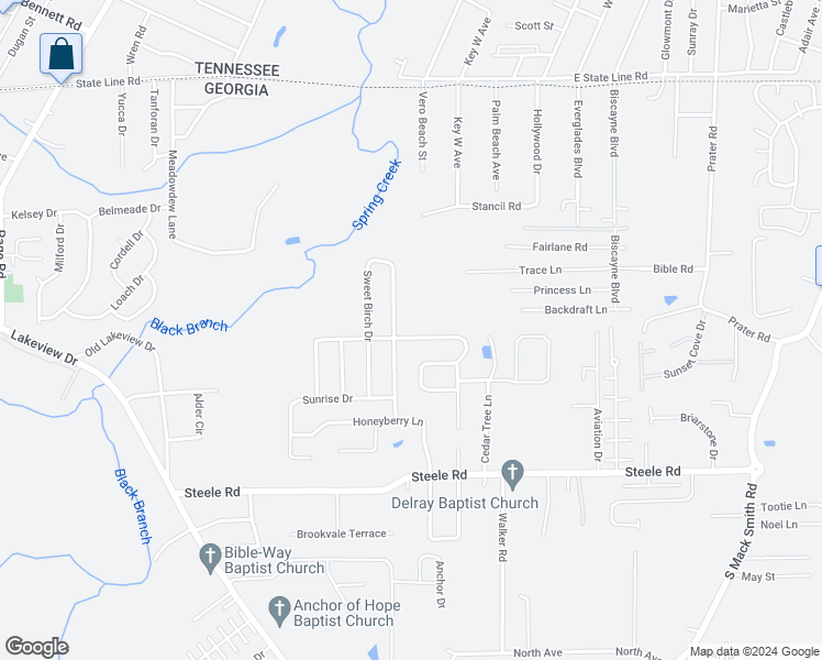 map of restaurants, bars, coffee shops, grocery stores, and more near 696 North Peppercorn Lane in Rossville
