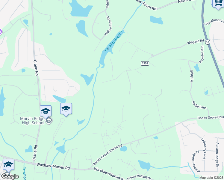 map of restaurants, bars, coffee shops, grocery stores, and more near 8828 Wingard Road in Marvin