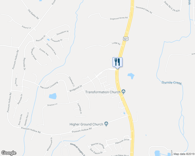 map of restaurants, bars, coffee shops, grocery stores, and more near 3087 Hartson Pointe Drive in Fort Mill