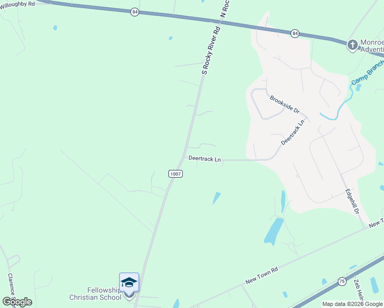 map of restaurants, bars, coffee shops, grocery stores, and more near 3514 Deertrack Lane in Monroe